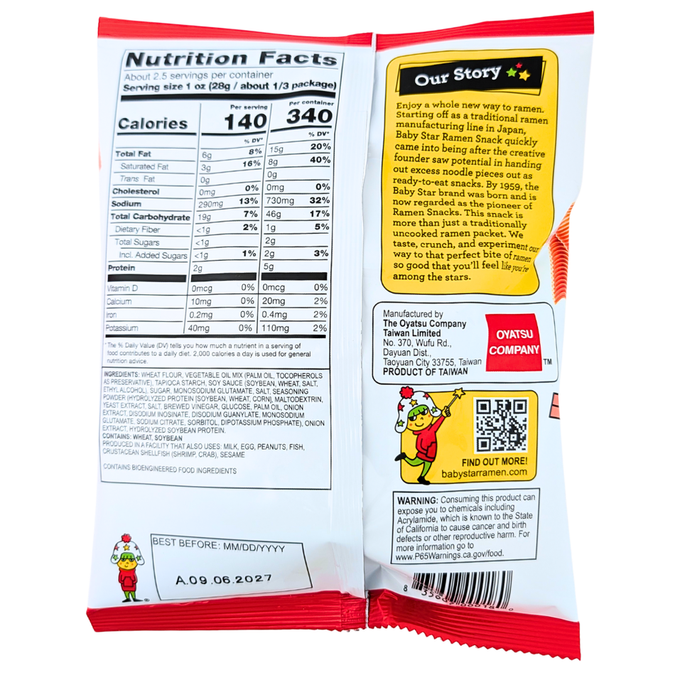 Baby Star Crunchy Ramen Snack Original Soy Sauce - 70g