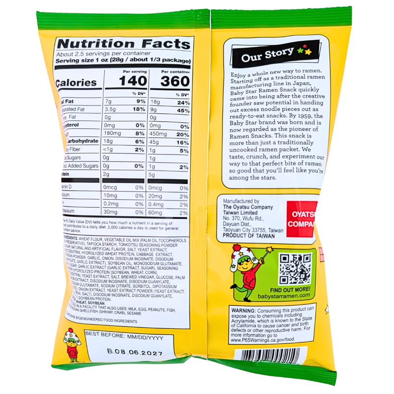 Baby Star Crunchy Ramen Snack Tonkotsu - 70g
