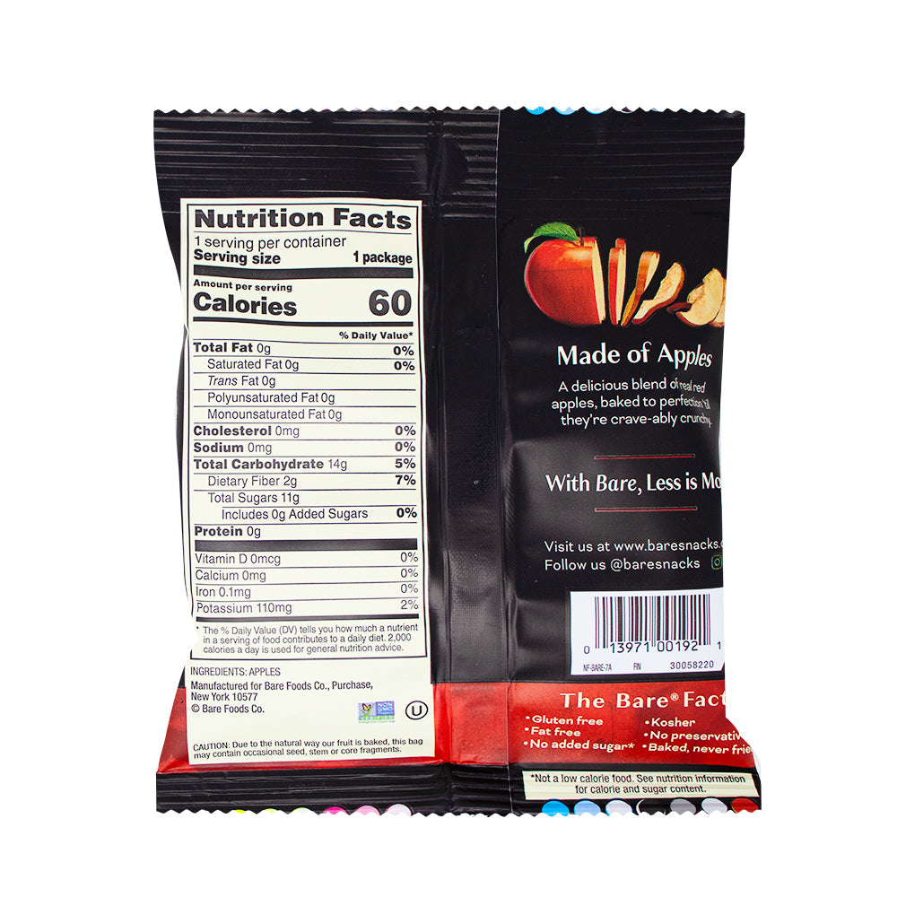 Bare Baked Crunchy Crispy Reds Apple Chips - 15g  Nutrition Facts Ingredients