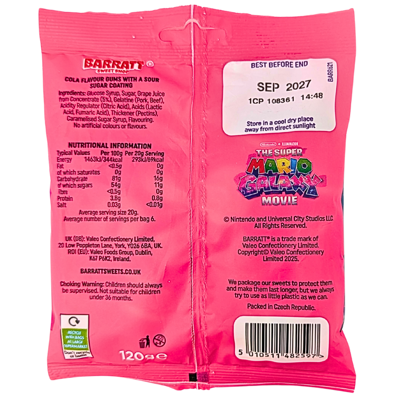 Barratt Super Mario Galaxy Cola Loops (UK) - 120g