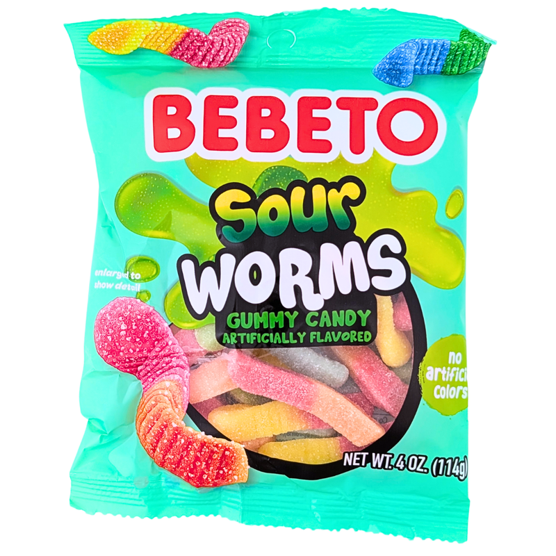 Bebeto Sour Worms Gummy - 4oz