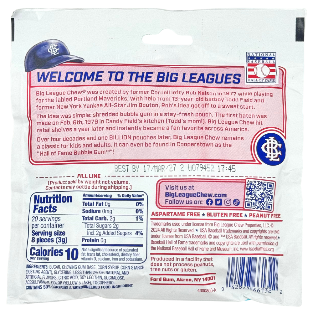 Big League Chew Bubblegum Triple Play Tropical - 2.12oz