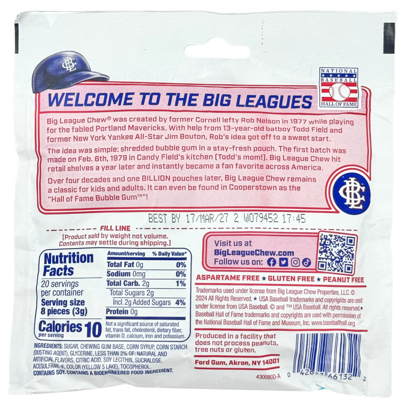 Big League Chew Bubblegum Triple Play Tropical - 2.12oz