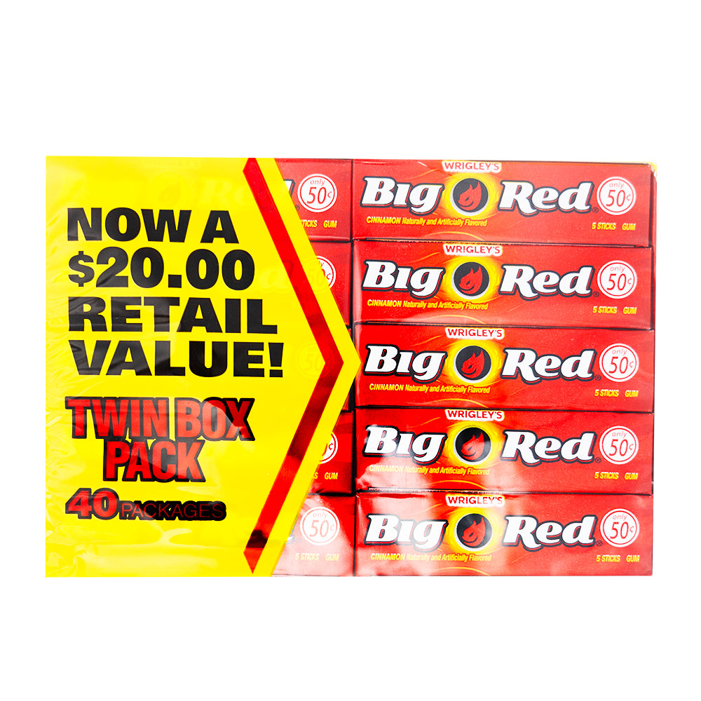 Wrigley's Big Red Gum 5 Stick Packs - 40CT