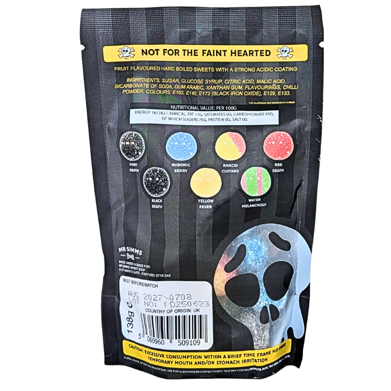 Black Death Ultra Sour Simms Sours (UK) - 138g
