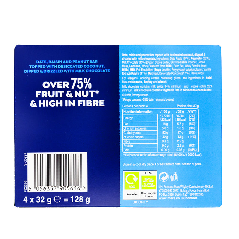 Bounty Triple Treat Fruit & Nut 4pk (UK) - 128g   Nutrition Facts Ingredients