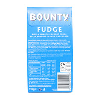 Bounty Fudge Carton (UK) - 100g  Nutrition Facts Ingredients
