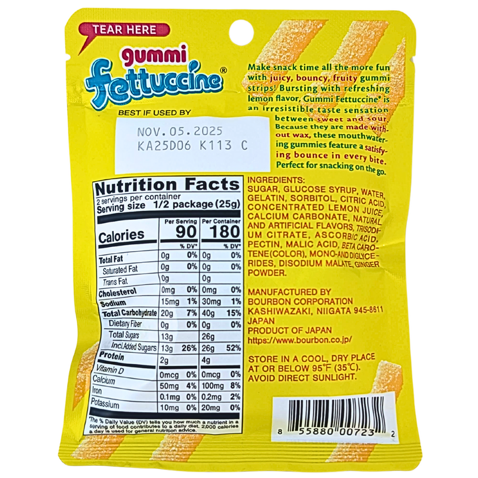 Bourbon Gummi Fettuccine Lemon (Japan) - 50g