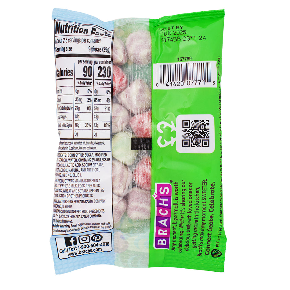 Elf Swirly Twirly Gum Drops - 2.5oz Nutrition Facts Ingredients - Christmas Candy - Elf Movie