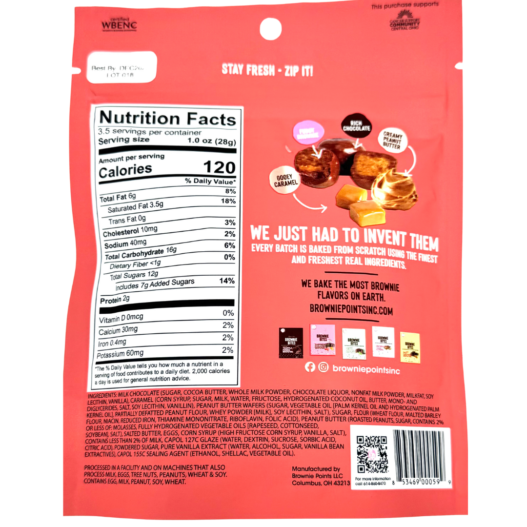 Brownie Points PB & Caramel Brownie Bites - 3.5oz