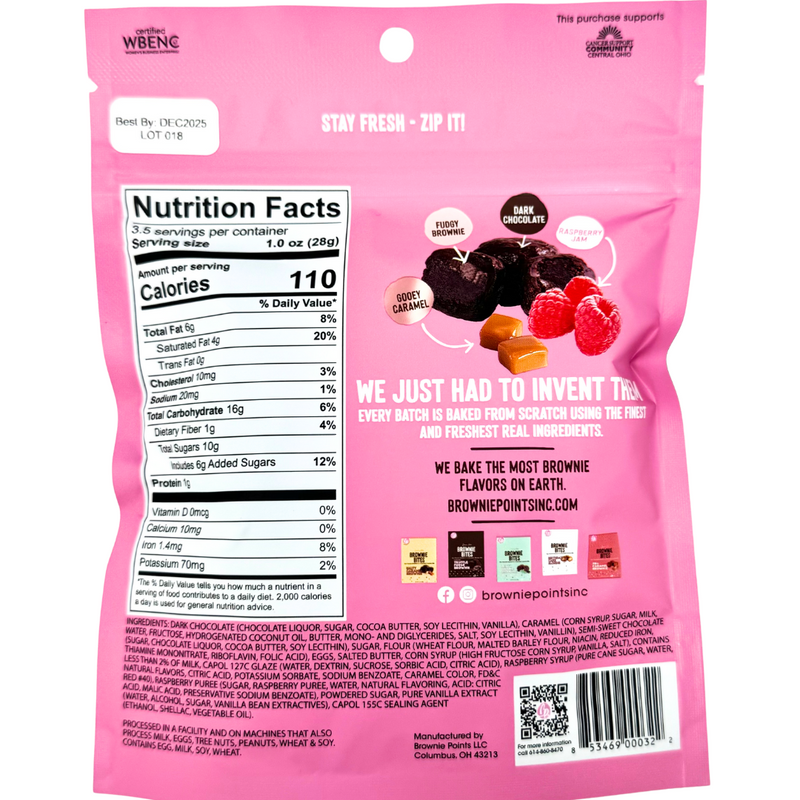 Brownie Points Raspberry Caramel Brownie Bites - 3.5oz
