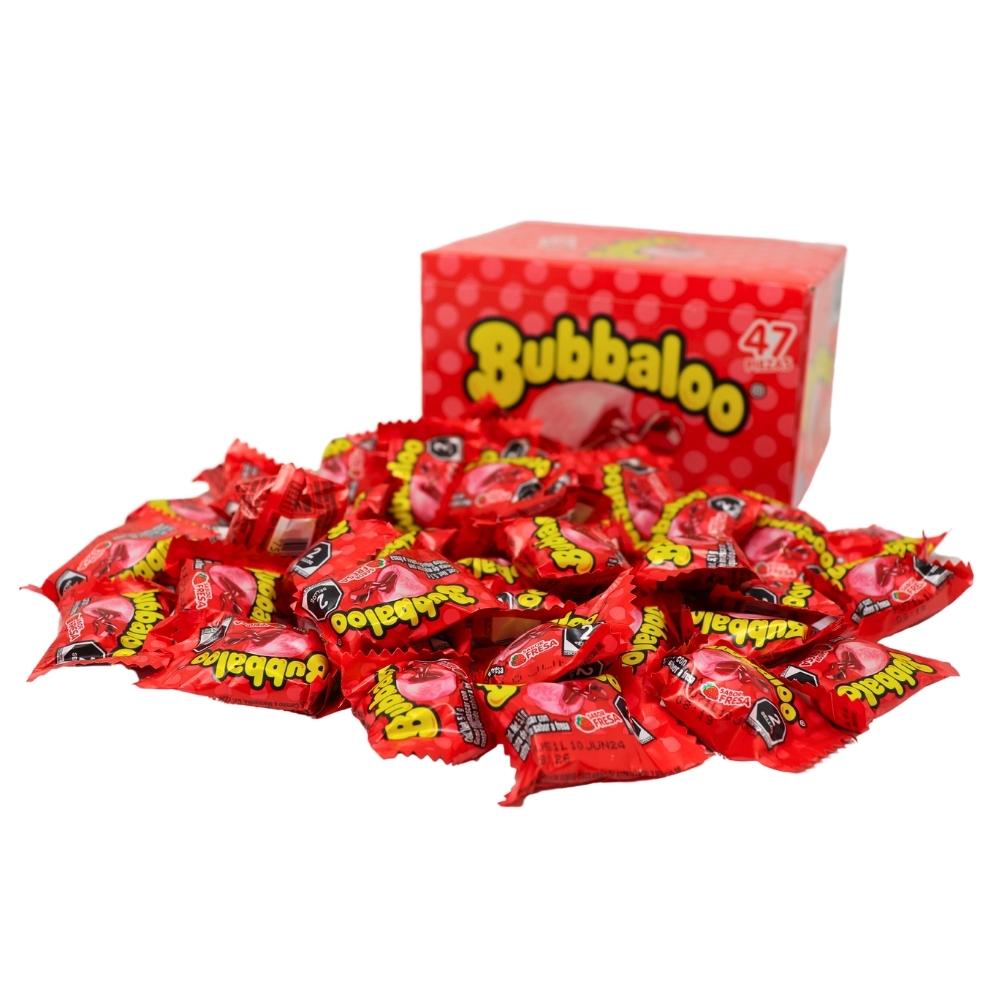 Bubbaloo Strawberry Liquid Filled Bubblegum - 47ct-Strawberry Candy-Mexican Candy-Bubblegum pink-Bubbaloo