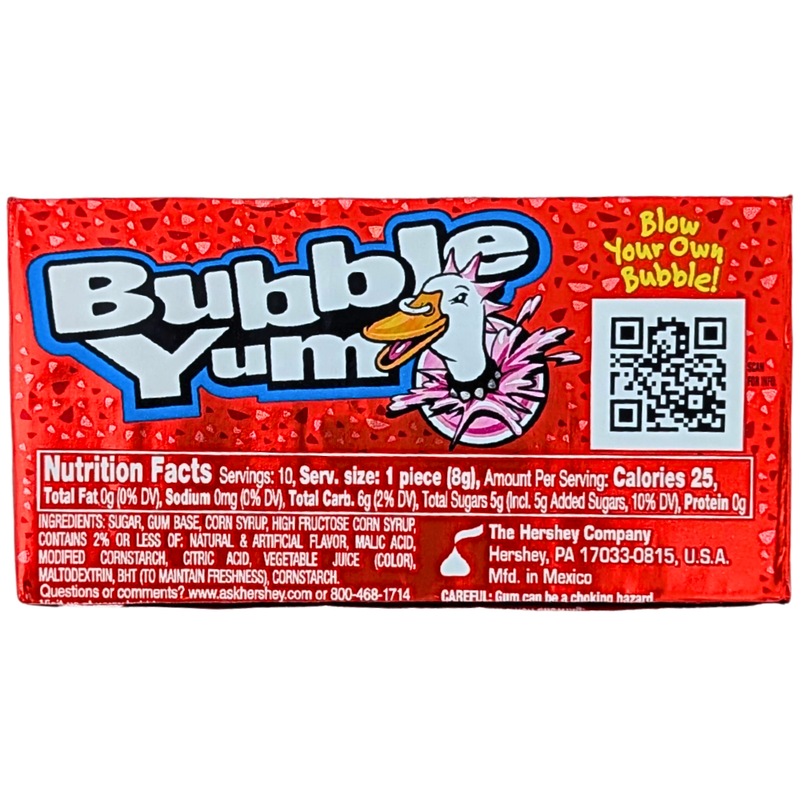 Bubble Yum Wild Strawberry Bubble Gum - 10pc
