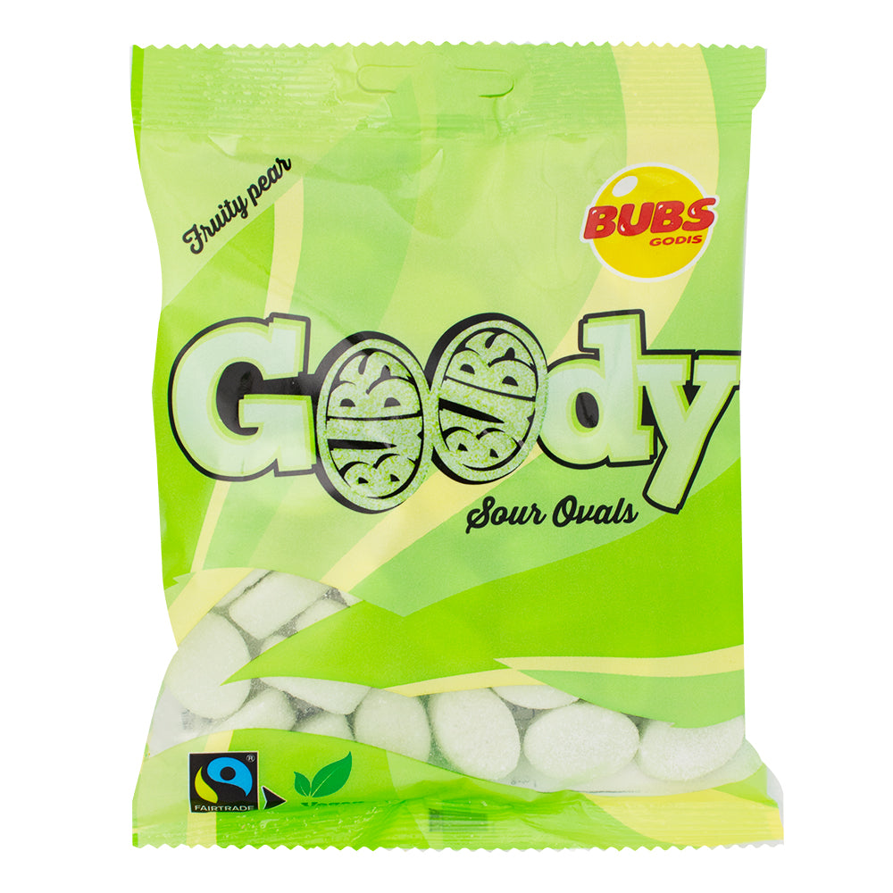 Bubs Goody Sour Pear Ovals - 90g - Bubs Candy - Swedish Candy