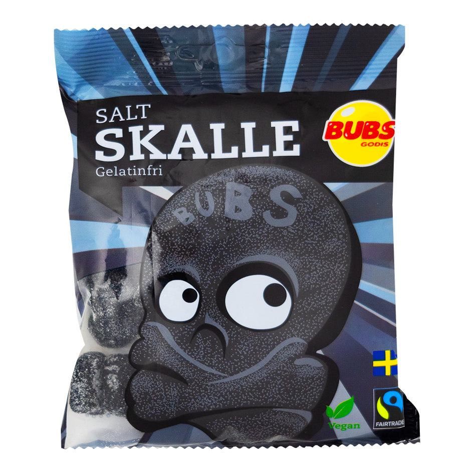 Bubs Salty Licorice Skulls (Sweden) - 90g - Bubs Candy