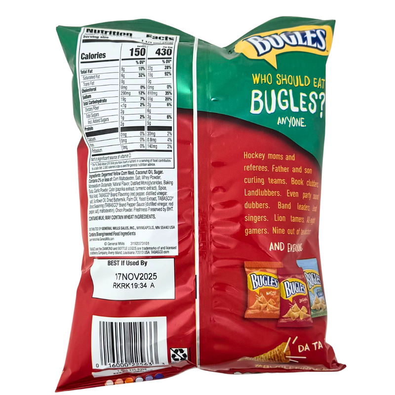 Bugles Tabasco Hot & Cheesy - 3oz