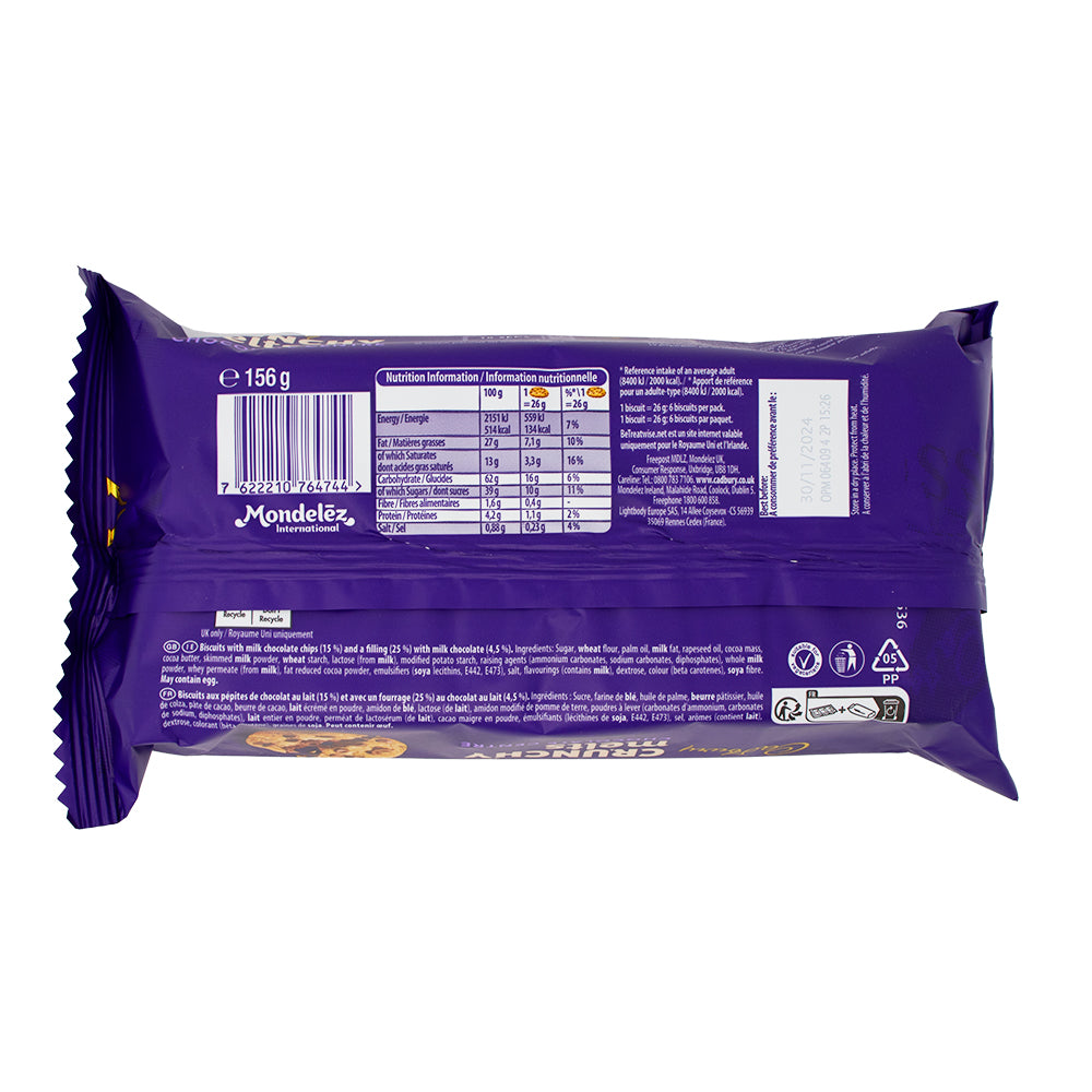 Cadbury Crunchy Melts Chocolate Centre-UK   Nutrition Facts Ingredients