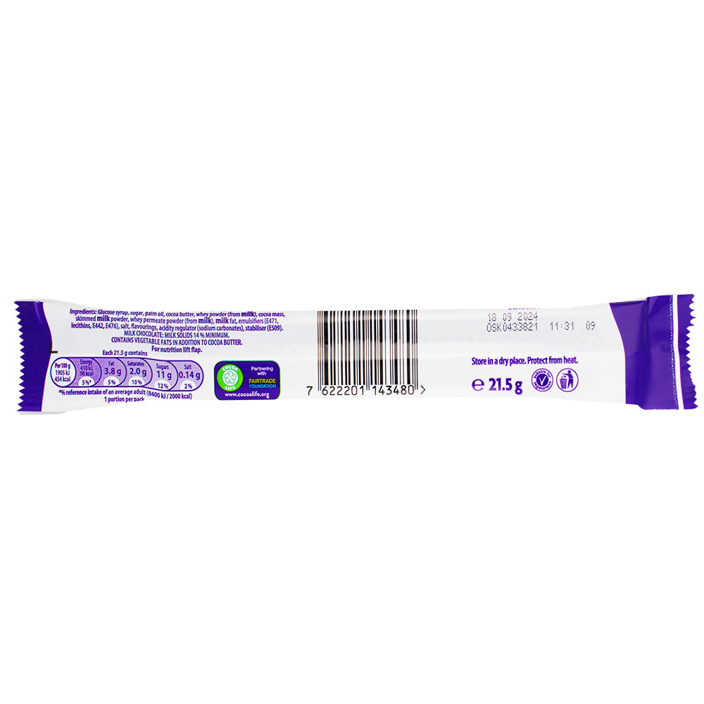 Curly Wurly (UK) - 21.5g  Nutrition Facts Ingredients