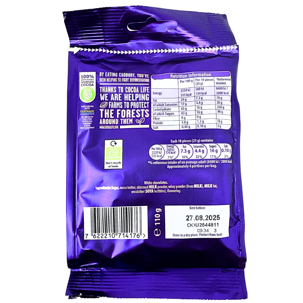 Cadbury Dairy Milk Giant Buttons White Chocolate (UK) - 110g