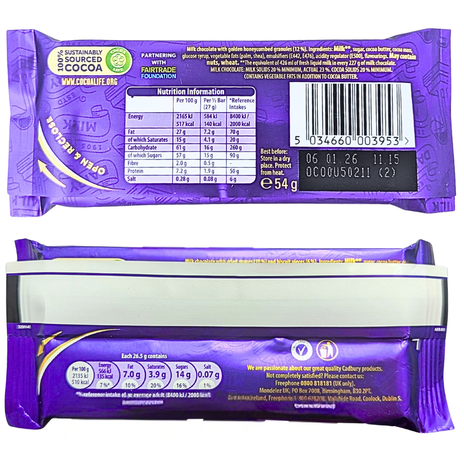 Cadbury Dairy Milk Golden Crisp (Ireland) - 54g