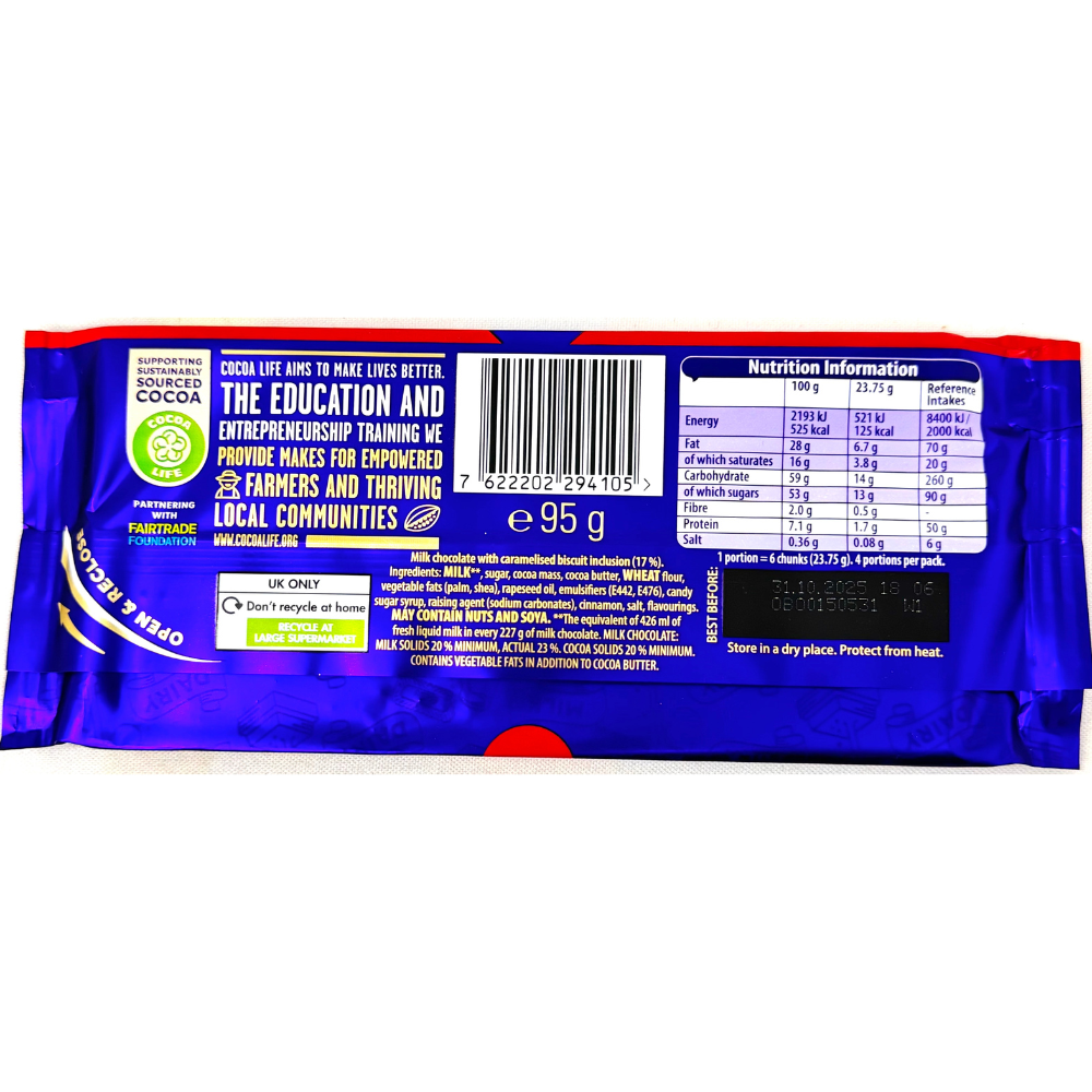 Cadbury Dairy Milk Lotus Biscoff (UK) - 95g