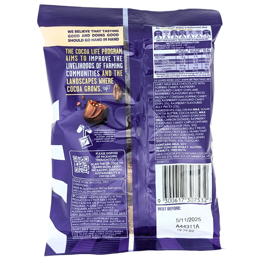 Cadbury Dairy Milk Marvellous Creations Chocolate Bites (Australia) - 120g