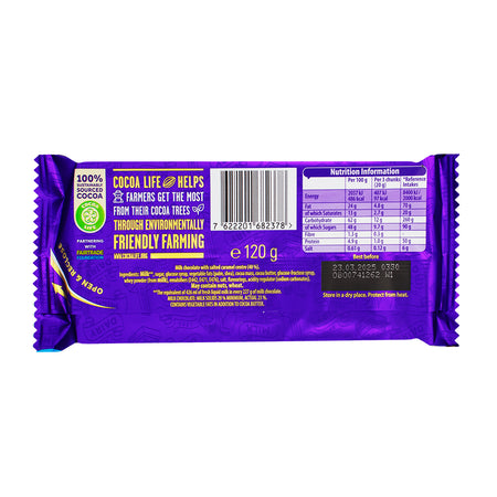 Cadbury Dairy Milk Salted Caramel UK - 120g  Nutrition Facts Ingredients