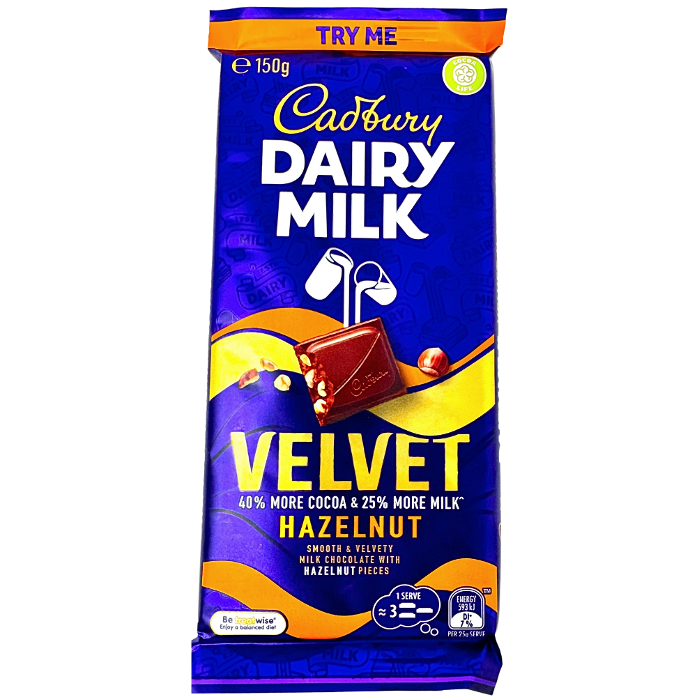 Cadbury Dairy Milk Velvet Hazelnut (Australia) - 150g