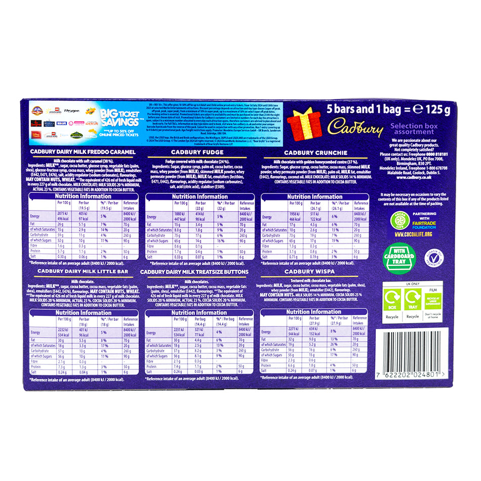 Cadbury Medium Santa Selection Box (UK) - 125g  Nutrition Facts Ingredients
