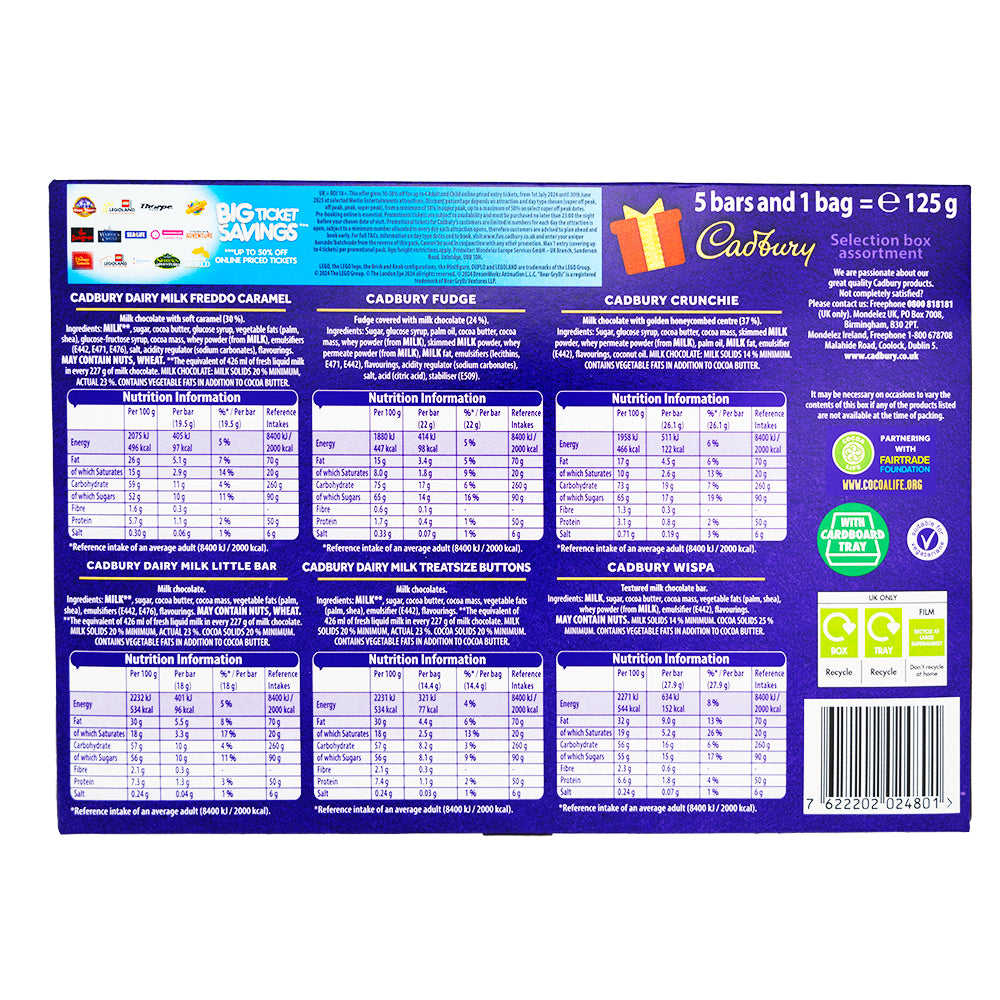 Cadbury Medium Santa Selection Box (UK) - 125g  Nutrition Facts Ingredients
