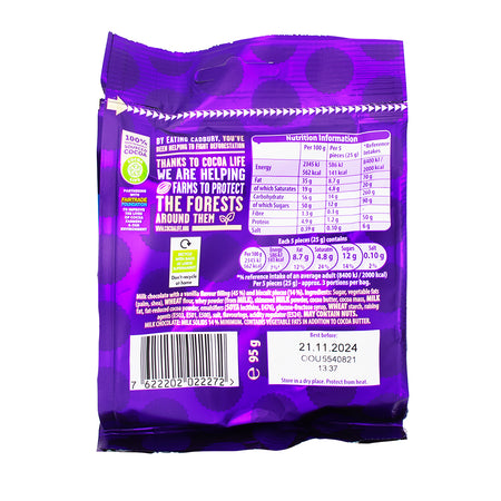 Cadbury Oreo Bites UK - 110g  Nutrition Facts Ingredients