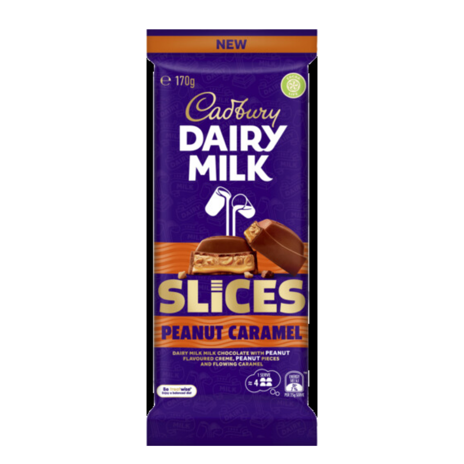 Cadbury Dairy Milk Slices Peanut Caramel (Australia) - 170g