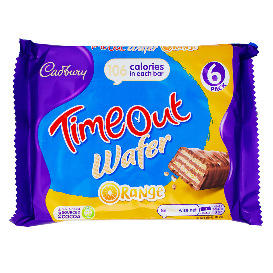 Cadbury Timeout Wafer Orange 6 pack - 121.2g