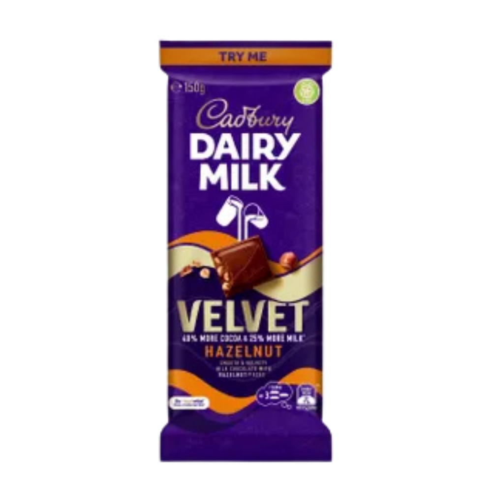 Cadbury Dairy Milk Velvet Hazelnut (Australia) - 150g