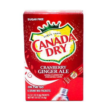 Singles to Go Canada Dry Cranberry Ginger Ale - 6pk - Singles to Go - Powder Drink - Powdered Drink - Drink Mix - Canada Dry - Ginger Ale - Canada Dry Ginger Ale - Cranberry Drink