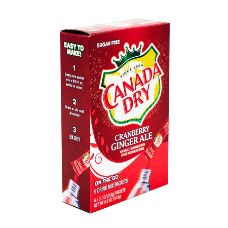 Singles to Go Canada Dry Cranberry Ginger Ale - 6pk - Singles to Go - Powder Drink - Powdered Drink - Drink Mix - Canada Dry - Ginger Ale - Canada Dry Ginger Ale - Cranberry Drink