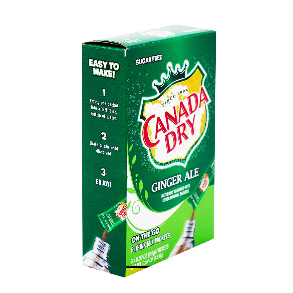 Singles to Go Canada Dry Ginger Ale - 6pk - Singles to Go - Powder Drink - Powdered Drink - Drink Mix - Canada Dry - Ginger Ale - Canada Dry Ginger Ale