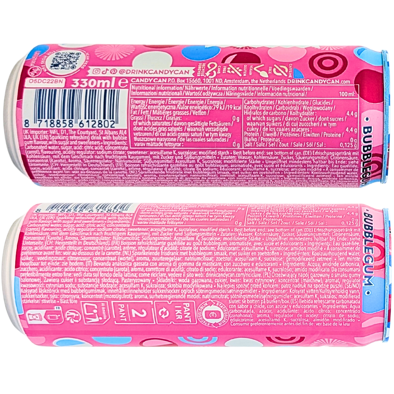 Candy Can Bubble Gum - 330mL