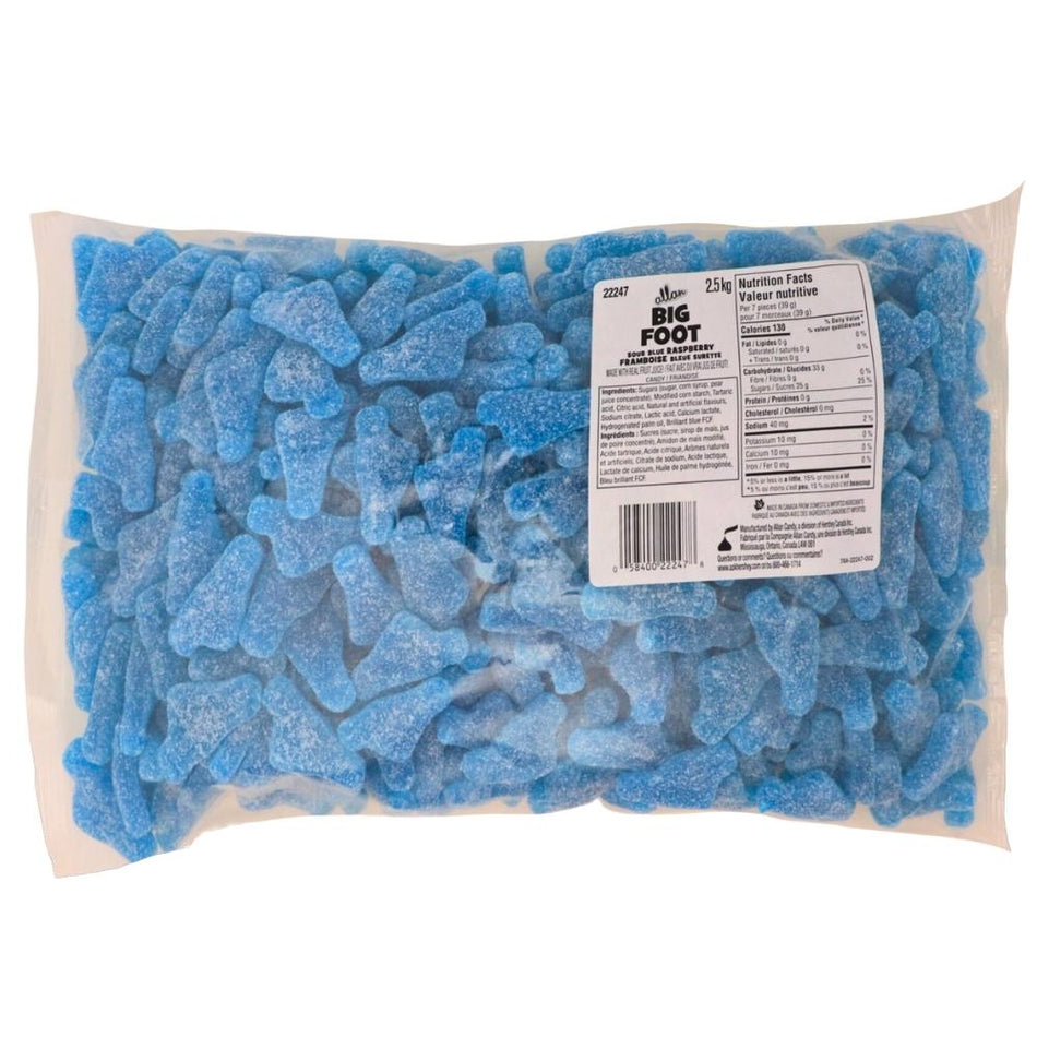 Allan Big Foot Sour Blue Raspberry Bulk Candy 2.5 kg Nutrition Facts Ingredients