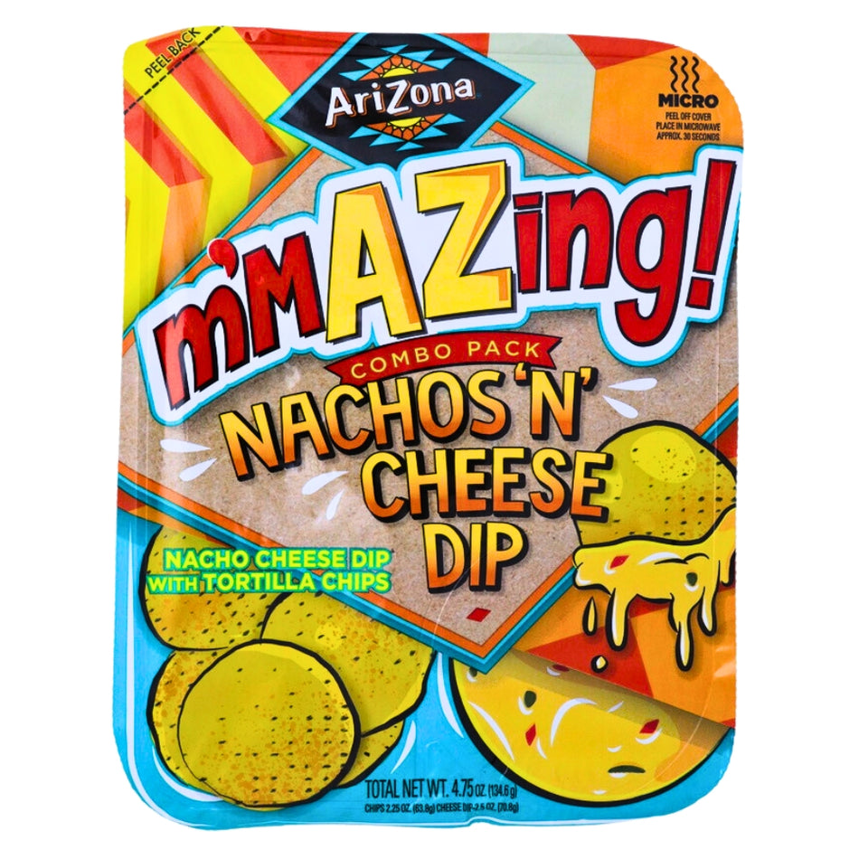 Arizona Combo Tray Nachos'n'Cheese Dip - 4.75oz -Arizona Iced Tea - Nacho Chips - Nacho Cheese
