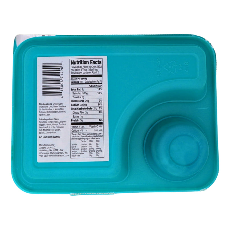 Arizona Combo Tray Salsa 'n' Chips - 4.75oz Nutrition Facts Ingredients -Chips and Salsa - Nacho Chips - Exotic snacks -arizona iced tea
