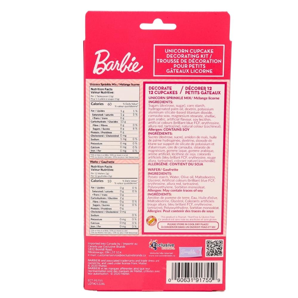  Barbie Cupcake Deco Kit - 30g Nutrition Facts Ingredients -Barbie Cupcakes - Barbie Birthday Cake - Cupcake Decorating Kit