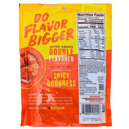 BIGS Buffalo Wings Sunflower Seeds - 152 g Nutrition Facts Ingredients