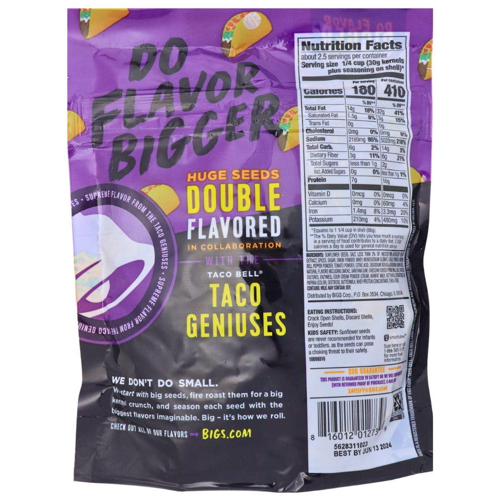 BIGS Taco Supreme Sunflower Seeds 152 g Candy Funhouse Candy