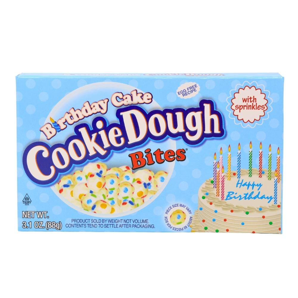 Birthday Cake Cookie Dough Bites Theater Pack - 3.1oz, cookie dough bites, birthday cake cookie dough bites, birthday cake candy, birthday cake snacks, cookie dough, cookie dough candy