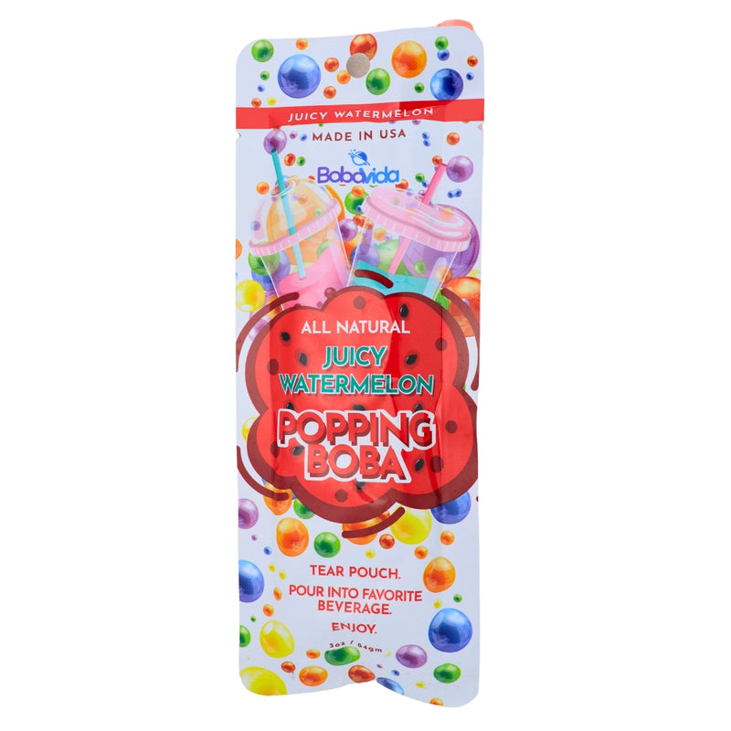 Boba Vida Juicy Watermelon - 3oz-Popping Boba-Watermelon Candy-Fruit Tea