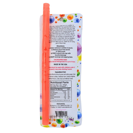 Boba Vida Cotton Candy - 3oz Nutrition Facts Ingredients-Popping Boba-Cotton Candy