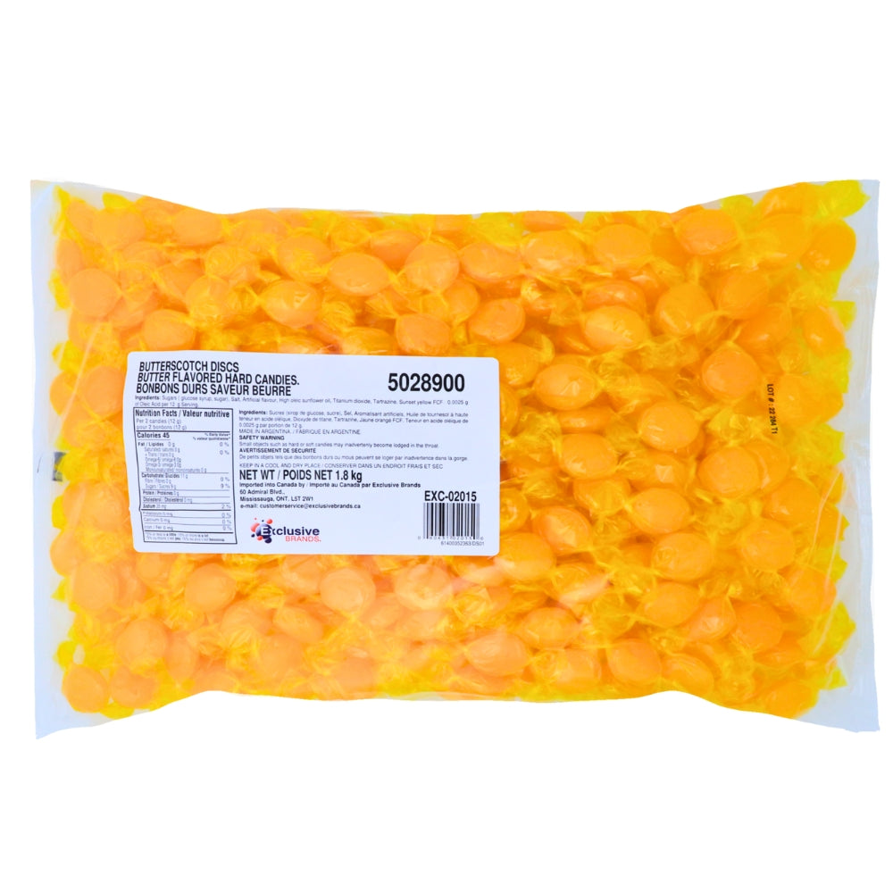 Butterscotch Discs Hard Candy - 1.8kg