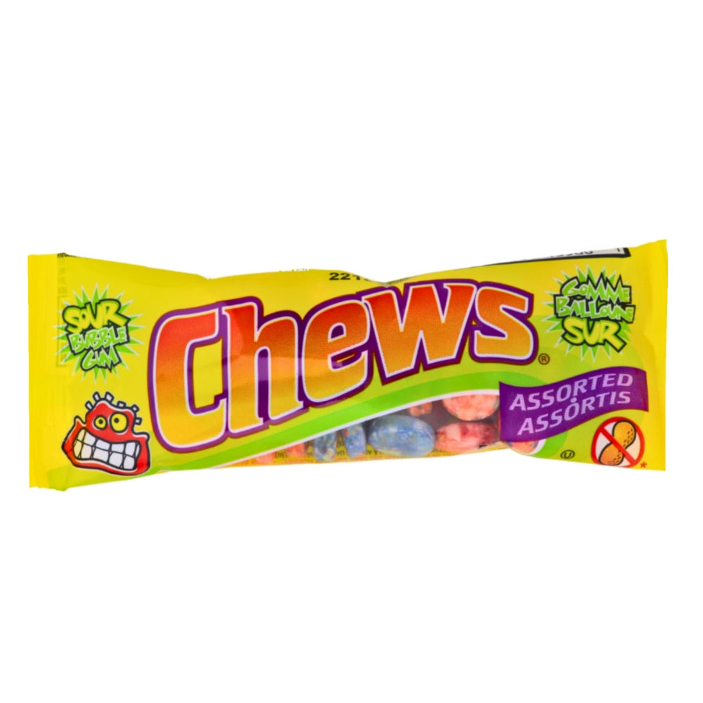 Chews Assorted Sour Bubble Gum - 50g, chews candy, retro candy, classic candy, nostalgic candy, retro bubble gum