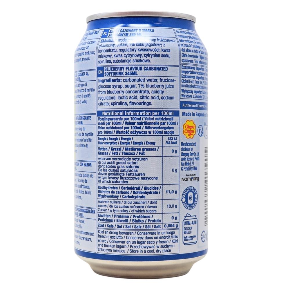 Chupa Chups Sparkling Sour Blueberry - 345mL Nutrition Facts Ingredients-Chupa Chups-Lollipops-Sour Candy